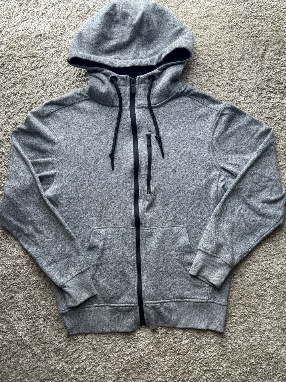 CSG Champs Sports Gear Gray Full Zip Hoodie Men’s Small Fleece Lined Sweatshirt